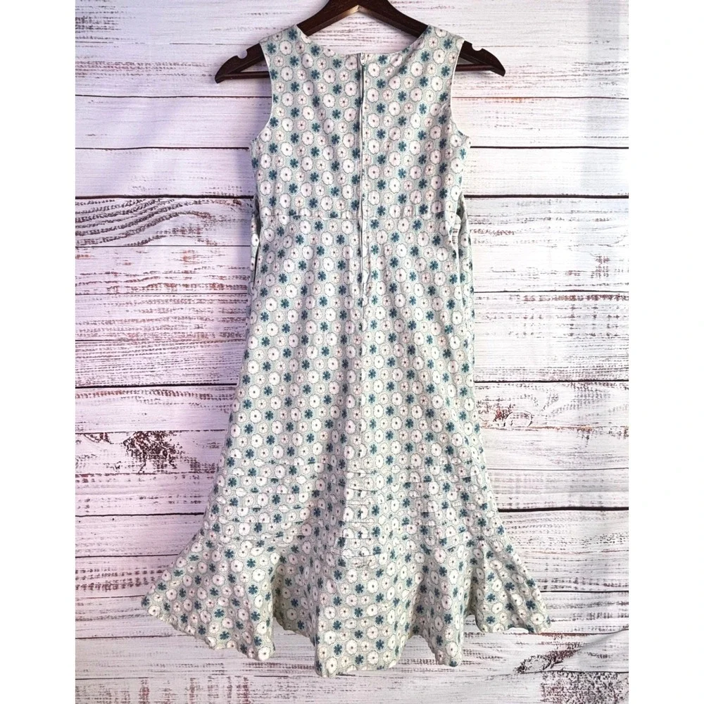 Handmade‎ Vintage Floral Sleeveless Dress Kids 10 Blue Pink Cottagecore Retro